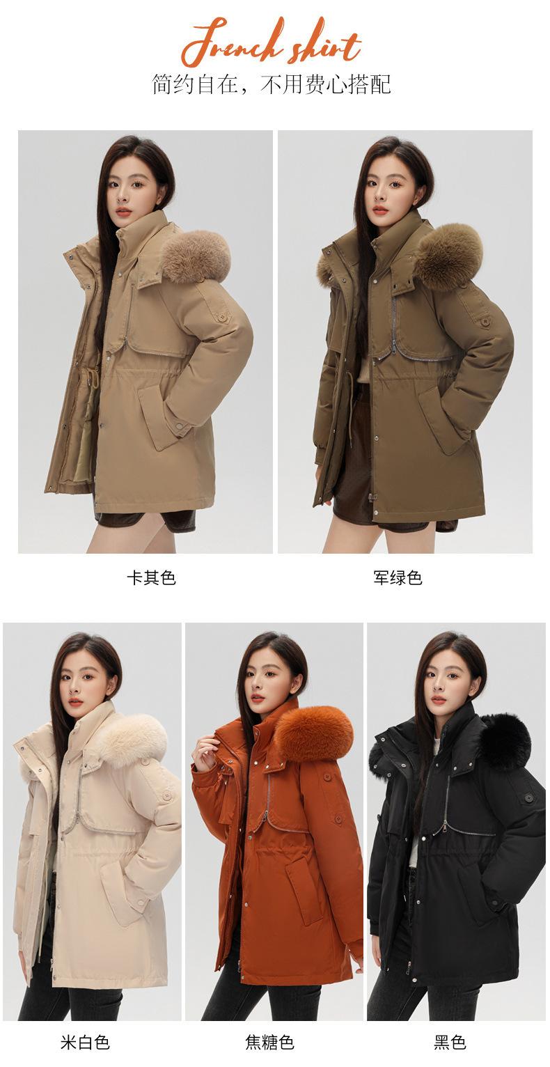 Product Introduction of Fashion Big Fur Collar down Cotton-Padded Jacket Women's Short 2023 New Winter Clothes Small Workwear Thickened Parka Cotton-Padded Jacket 8