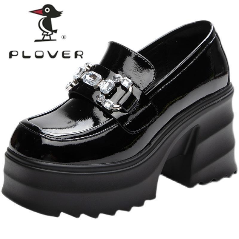 Giày Cao Gót Da, Plover, Dành Cho Nữ, Đế Dày, Nhẹ, Phong Cách Anh Quốc Cổ Điển Giày Lười Đầu Vuông, Bộ Sưu Tập Mùa Thu Mới, 2024 0