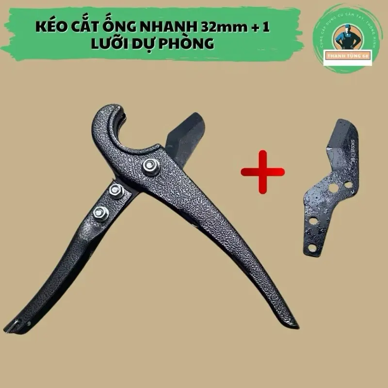 ￼Kéo Cắt Ống Nhựa Nhanh - Chuyên dụng cho ống PVC, PPR, PE (3-32mm) tặng kèm 1 lưỡi phụ