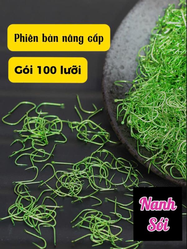 Gói 100 Lưỡi Nanh Sói Cao Cấp đánh cá nhát , Dáng Mỏng - Câu Cá Bắt Cá Fishing Đi Câu Lure