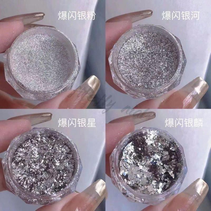 bộ 4 hủ nhủ kim tuyến siêu sáng lấp lánh dùng trong makeup body nail - Mk14