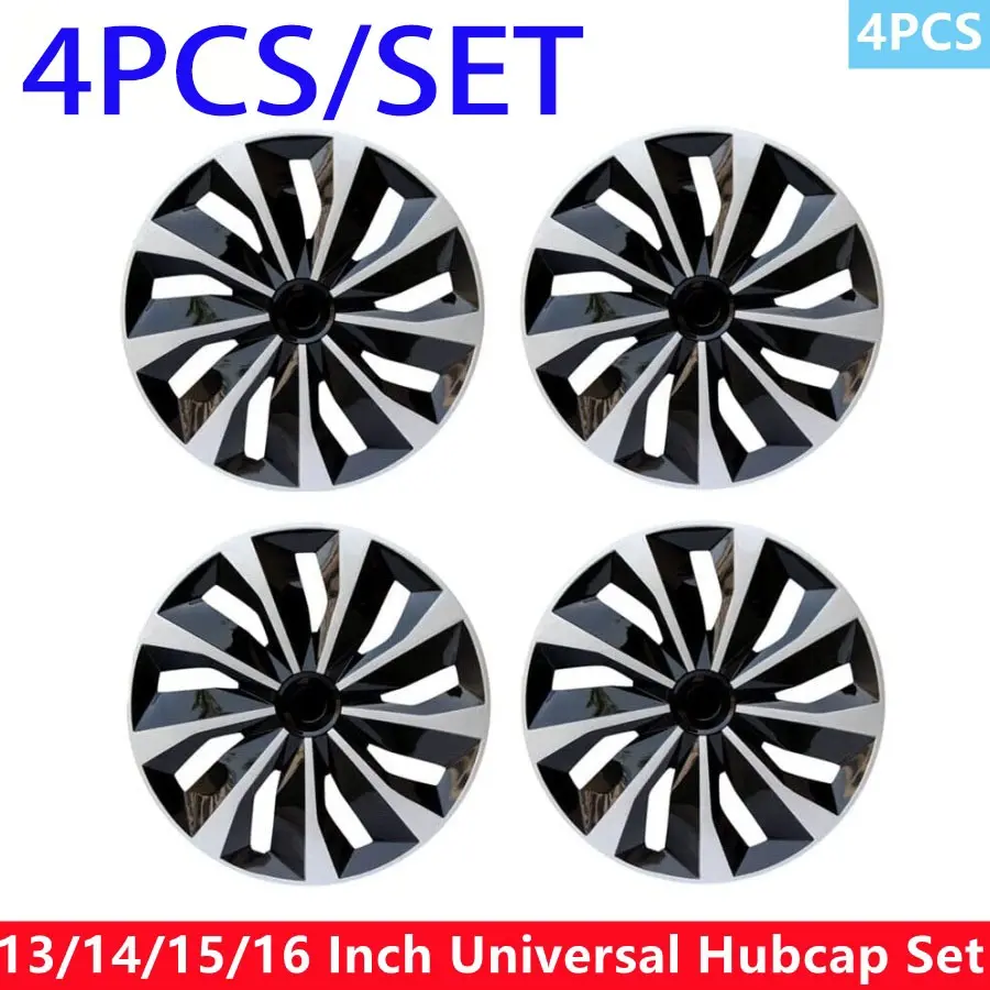 Penutup Roda Carl Hubcap, Universal, 12 / 13 / 14 / 15 / 16 Inci, Diperbuat daripada Plastik ABS, Set 4pcs, Penutup Roda Snap Auto, Hitam, Biru, Merah