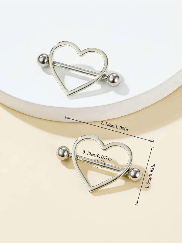Summer Fashion Heart Shaped Nipple Ring, Nipple Piercing for Women, Trendy All-match & Exquisite Pierced Nails for Party, Daily Clothing Decor, Valentine's Day, Gift 2