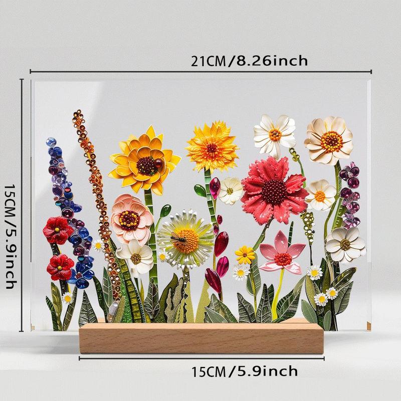 Product Introduction of Vintage Flower Pattern Acrylic Plaque, Home Decoration, Home Decor for Living Room Bedroom, Gift for Girls, Ornaments 1
