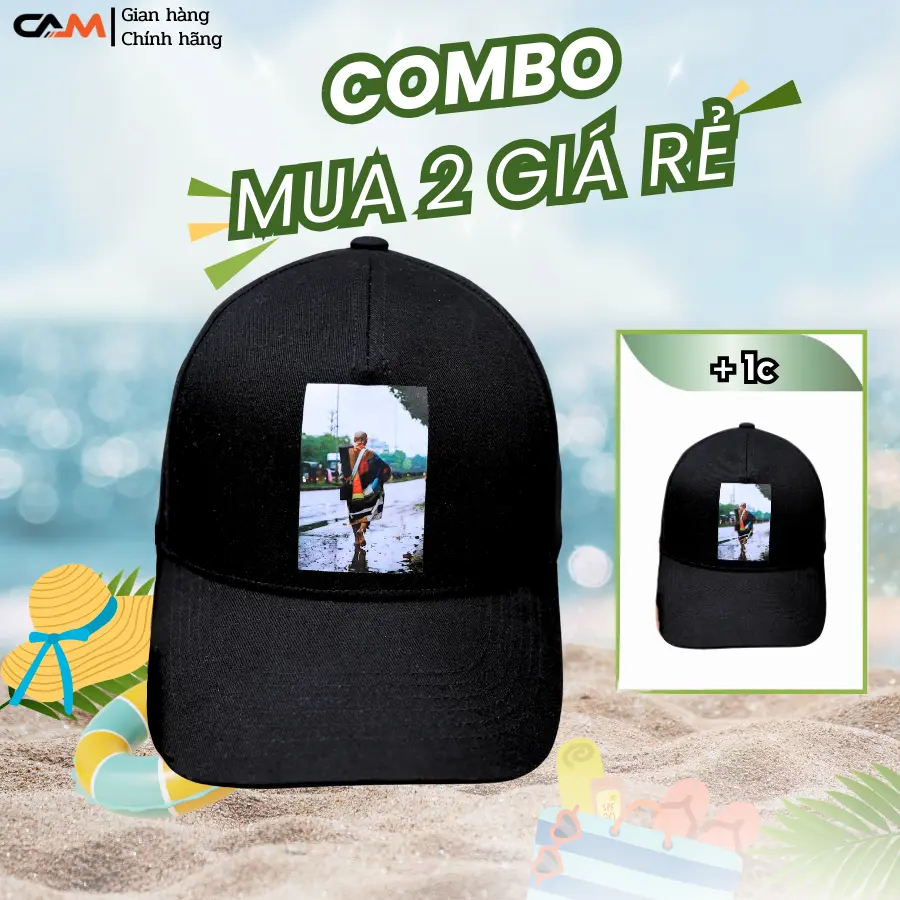 [COMBO 2c GIÁ RẺ] Mũ lưỡi trai in hình sư thầy Thích Minh Tuệ dáng kết cong phù hợp nam nữ
