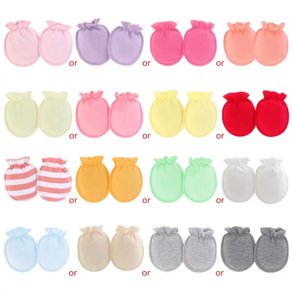 5 Pairs Baby Gloves Set for 0-3M Newborns Breathable Anti-scratch Mittens Infant Cotton Gloves Newborn Shower