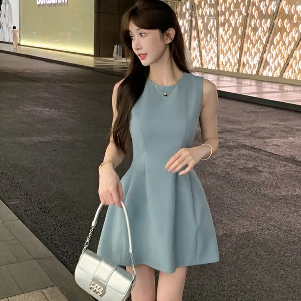 Váy nữ, đầm nữ cổ tròn chiết eo thanh lịch WGWE QCCC