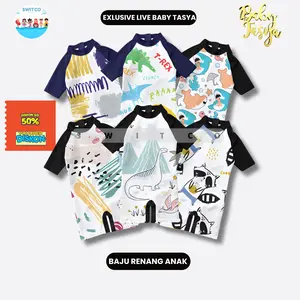 EXLUSIVE BABYTASYA | Baju Renang Anak Laki laki & Perempuan Umur 1 - 10 Tahun Vol2 T Rex Crunch BRA 07 - 12 Bayi Laki-Laki