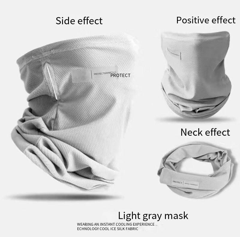 Product Introduction of Summer Ice Silk Sunscreen Mask For Men Women UV Solar Arm Sleeves Ice Silk Driving Arm Cover Cycling Face Cover Bandana Scarf 8