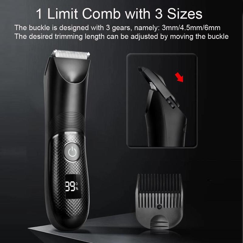 Waterproof Body & Manscaping Trimmer for Men, 1 Box Rechargeable Body Hair Shaver & Accessories, Hair Trimmer for Home & Travel 6