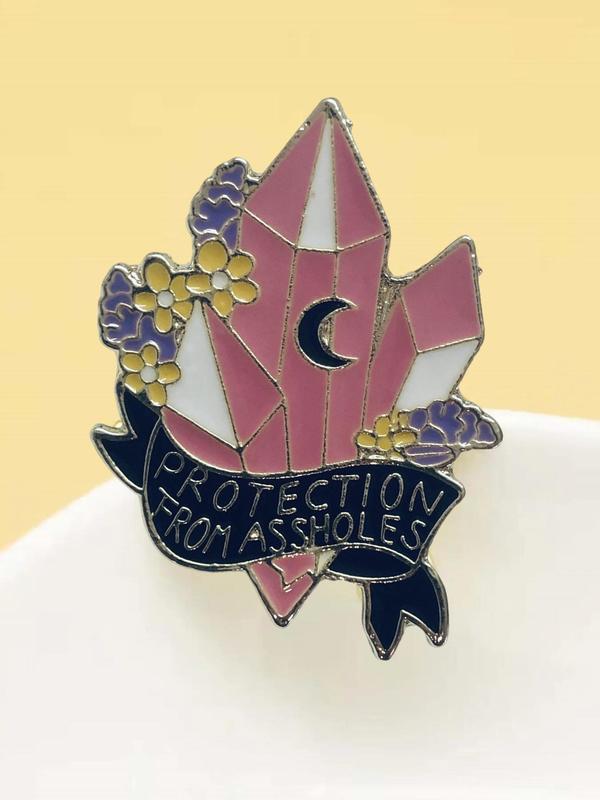 Summer 2024 New Trendy Letter & Moon Design Pin Brooch, Cute Flower Design Funny Y2k Brooch for Women & Men, Fashion Kawaii Japanese Accessories for Daily Wear As Gift for Friends 2