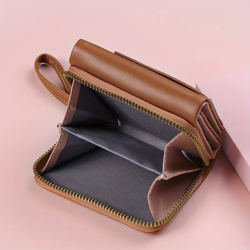 [COD]Ví Ngắn, Có Khóa Kéo, ví đựng tiền Xu, Sức Chứa Lớn Nữ Wallet Hình Chữ Nhật 1
