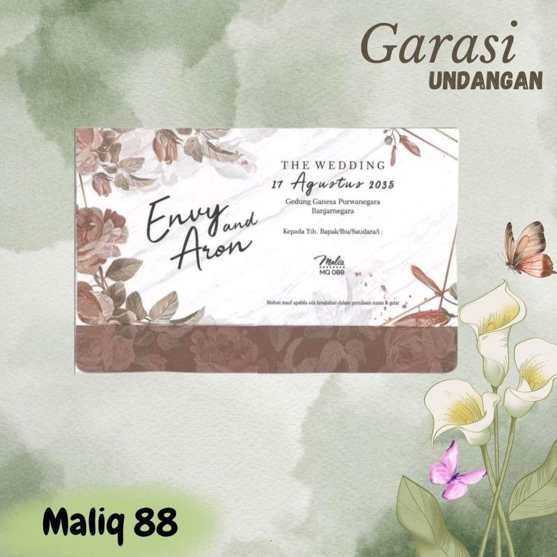 Undangan Pernikahan Cetak Undangan Pernikahan Seri MALIQ 88  Elegan Modern Paket Lengkap 100 PCS Gratis Label & Plastik - JanjiKita | Default