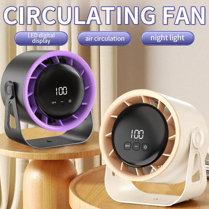 USB Rechargeable Mini Fan, Adjustable Desktop Fan, Compact Turbine Fan for Home and Office, Universal USB Digital Accessories, Portable Fan 5