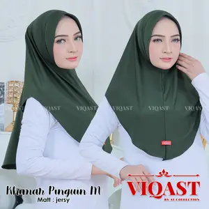 ᴠɪǫᴀsᴛ - Hijab Khimar Pinguin Size M Kerudung instan Daily Bahan Jersey Premium Terbaru