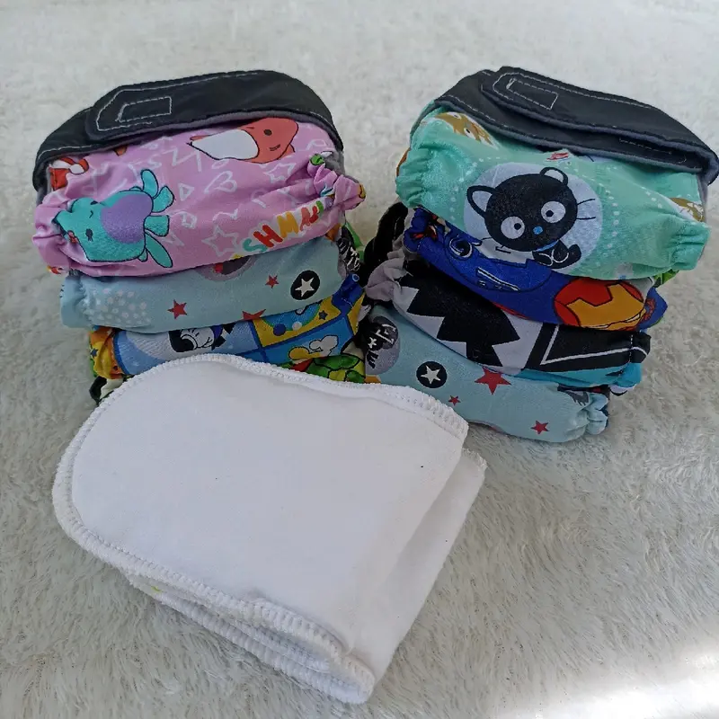 Popok Tipe Perekat Paket 6 Biji, Popok Cuci ulang NewBorn 0-8Bulan Clodi termurah 6