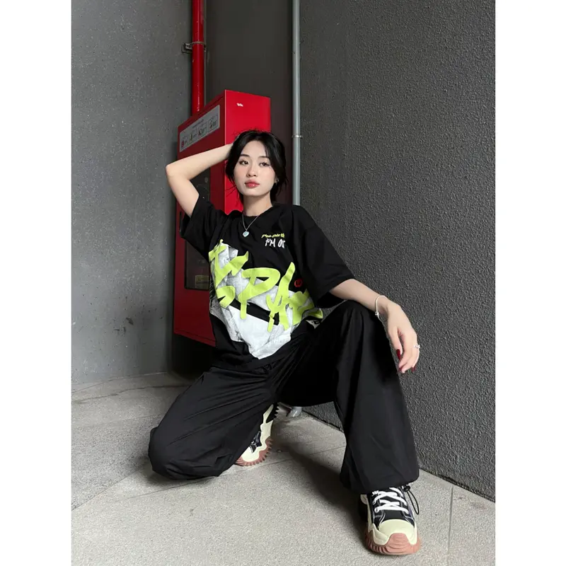 Áo Thun Tay Lửng Dáng Rộng, Thương Hiệu UNISPACE, Dành Cho Nam Và Nữ, Unisex, Áo Thun Nữ, Ưu Đãi Đặc Biệt Top Cổ Tròn Women 2