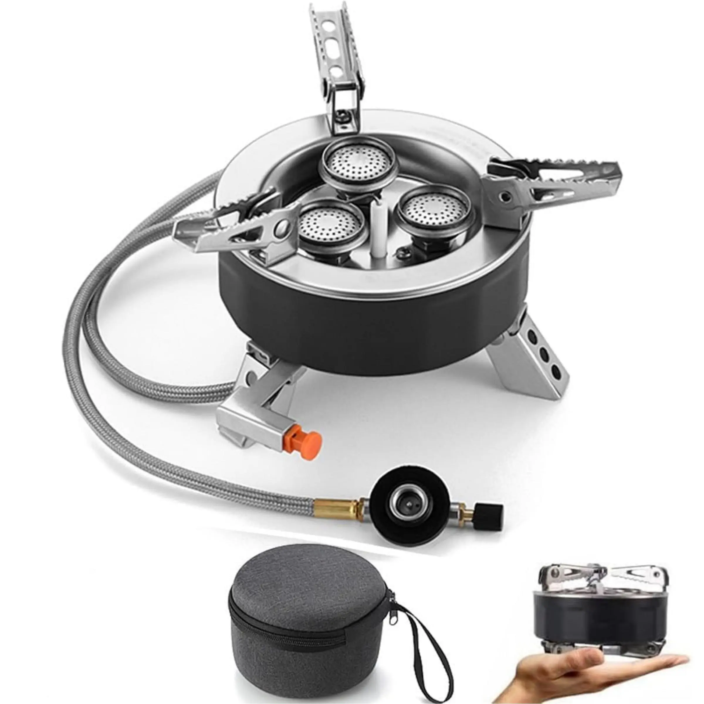 Portable Camping Stove, 1 Set Lightweight Foldable Backpack Stove with Storage Bag, Travel Accessory, Outdoor Camping Cooking Stove for Outdoor Camping Hiking Picnic, Travel Accessories