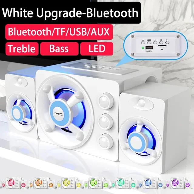 Loa âm thanh nổi 3D HIFI, đèn LED đầy màu sắc, âm trầm nặng, AUX, USB, có dây, âm thanh Bluetooth không dây, rạp hát gia đình, loa dạng thanh vòm, TV Củ Loa Nghe Nhạc 7