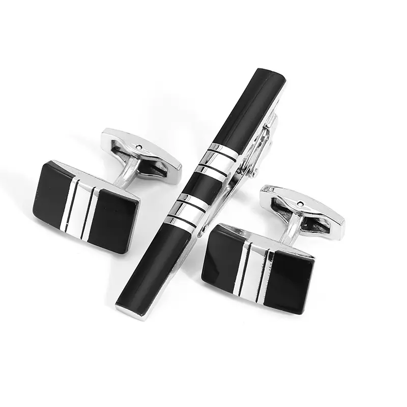 Cufflink Set Motif Elegan Mewah (2pcs Cufflink + 1pcs Jepit Dasi) 5