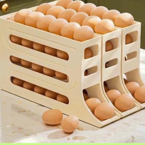 Khay đựng trứng, hộp đựng trứng 4 tầng tự lăn giúp tiết kiệm không gian 2