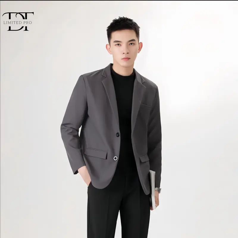 Áo khoác Blazer 2 khuy Form rộng 2 lớp thoáng khi đứng form hàn quốc DT Limited Menswear Nam 4
