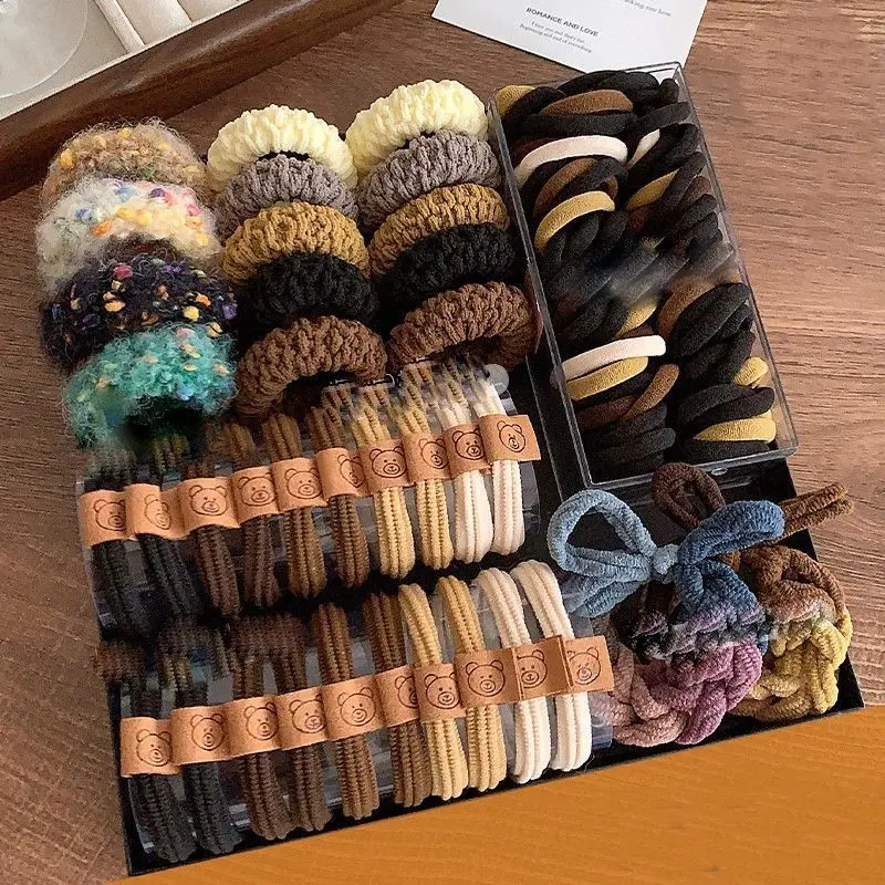 Hair Tie set for women-high-end elastic hair bands, durable ponytail holders, trendy hair accessories for high buns and braids