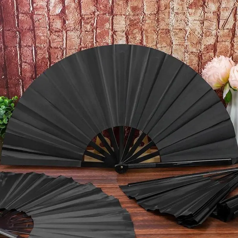 Solid Color Chinese Type Foldable Hand Fan, Portable Handheld Fan, Home Decor Supplies for Living Room Bedroom