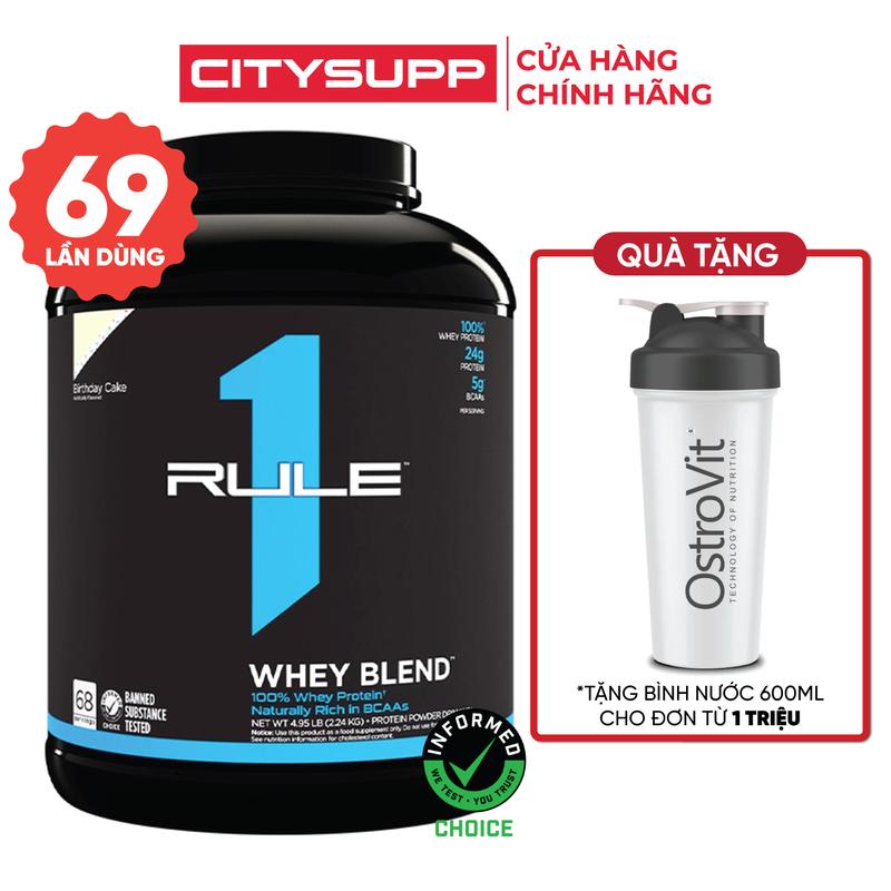 Bột Rule 1 R1 Whey Blend (2.2KG, 4.5KG) Bổ Sung Protein và BCAA, Hàm Lượng Calo Thấp | Nhập Khẩu Mỹ | CitySupp