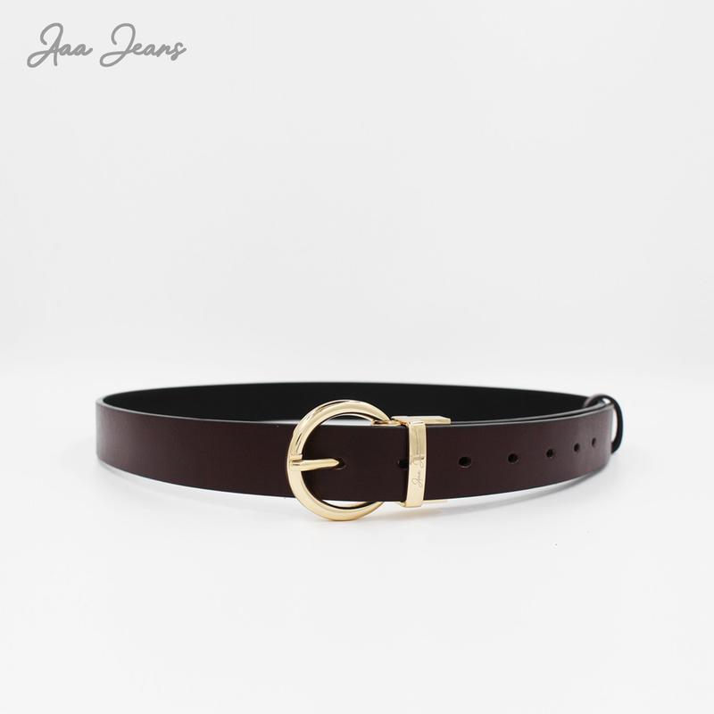 Thắt Lưng Da Nữ 2 Mặt Khóa Tròn Aaa Jeans Women Belt