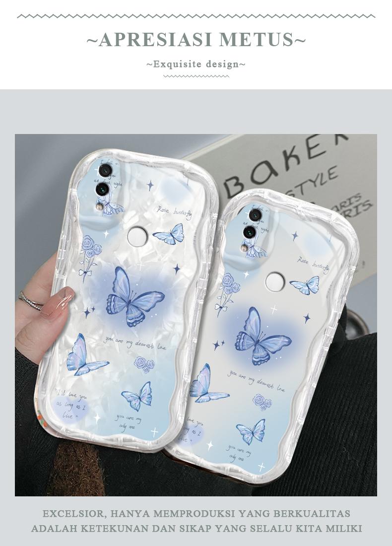 Product Introduction of Casing hp RedmiNote7/Note7PRO/Note7S  Kupu-kupu lucu transparan gelombang soft shell wanita mewah ringan kelas atas all-inclusive anti-fall case 47