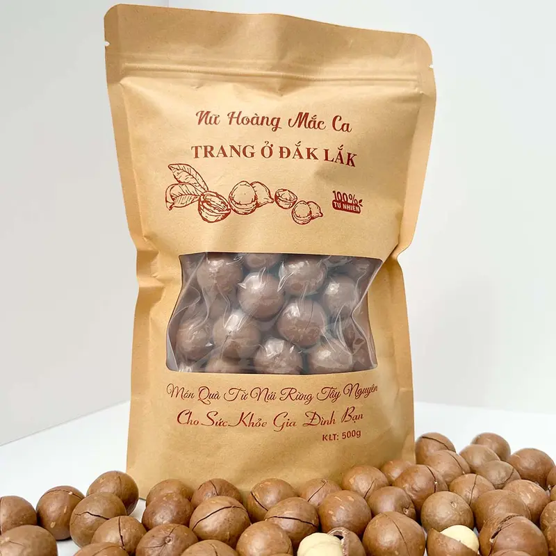 Hạt Macca nứt vỏ Size Trung | Trang Ở Đắk Lắk Snack Thức Ăn Food Nuts Ăn Vặt 0