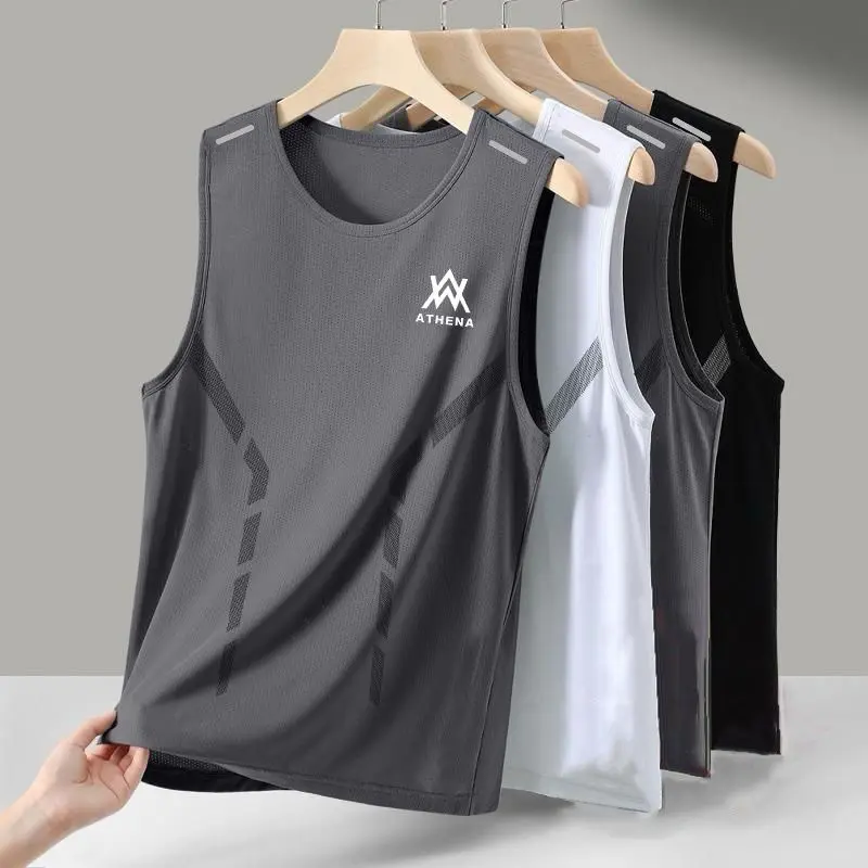 เสื้อกล้ามกีฬา GMYM ผ้าตาข่ายบาง ระบายอากาศได้ ผ้าใส่สบาย สำหรับผู้ชาย สไตล์เท่