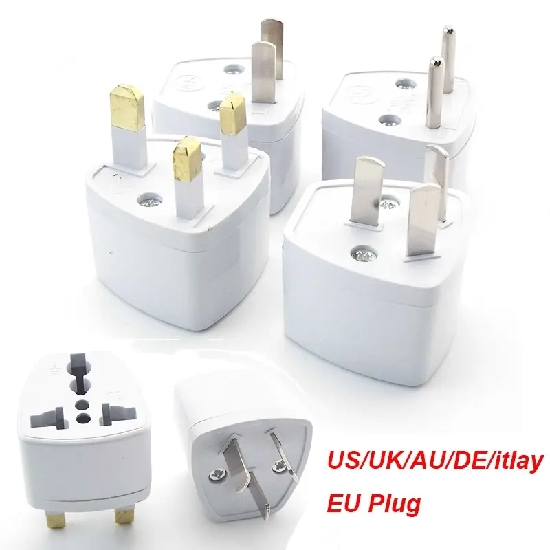 Bộ Chuyển Đổi Thông Dụng, Mỹ Sang Châu Âu Euro, Bộ Chuyển Đổi Bộ Sạc Tường Nguồn AC, Bộ Chuyển Đổi Du Lịch, 2 Ổ Cắm Đinh Tán Tròn, Phích Cắm Hoa Kỳ / Anh / AU / DE / itlay EU, FEH1VN