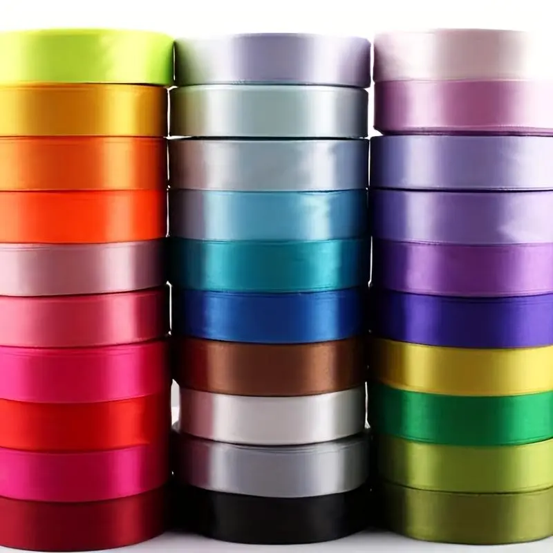 Solid Color Satin Ribbon, 1 Count 25 Yards Colorful Ribbon, DIY Decorative Ribbon for Wedding Birthday Party 2
