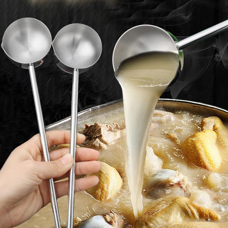 Splashing Spoon 1Pc Long Hollow Handle Oil Splashing Spoons Sauce Soup Spoon - TikTok ...