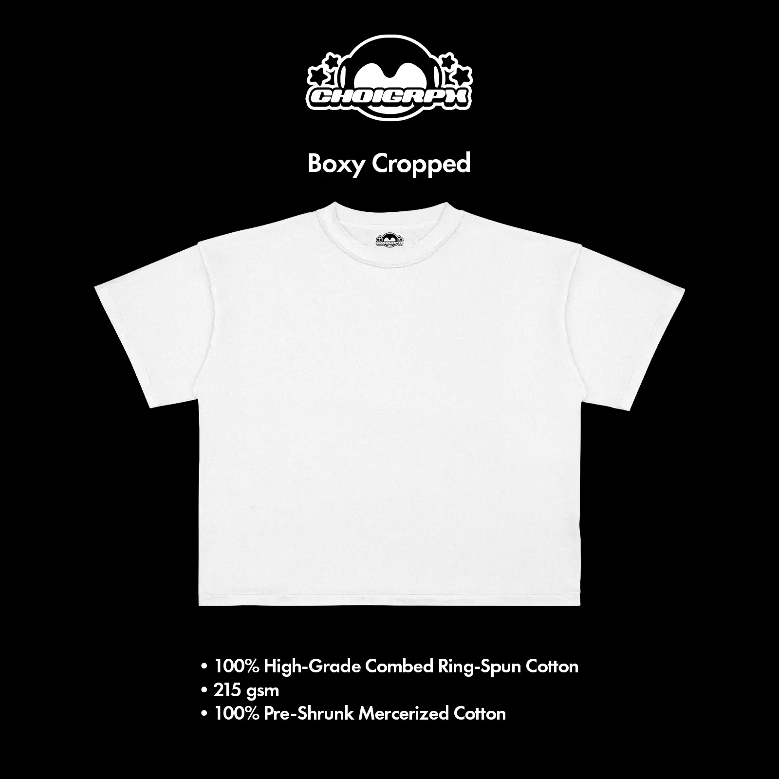 Choigrpx Boxy Cropped Tee Cotton Short Sleeve Casual