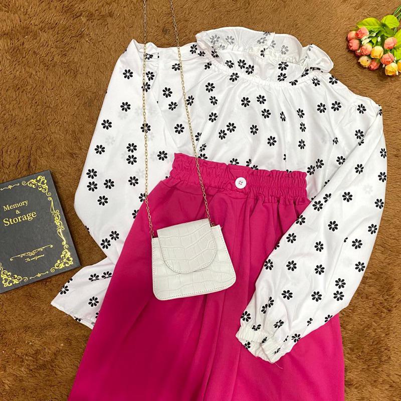 Product Introduction of M1B - MRD OOTD Setcel Wanita Korean Terbaru /  Setelan BYTHA  /  One Set Wanita Motif Bunga Kekinian 28