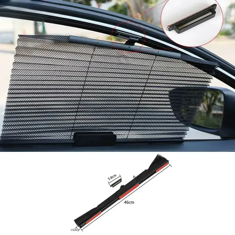 Car Side Folding Sunshade Retractable Front Rear Window Sunshades Mesh Summer UV Protect Curtain Foldable Auto Accessores Easy to install applies to any cars