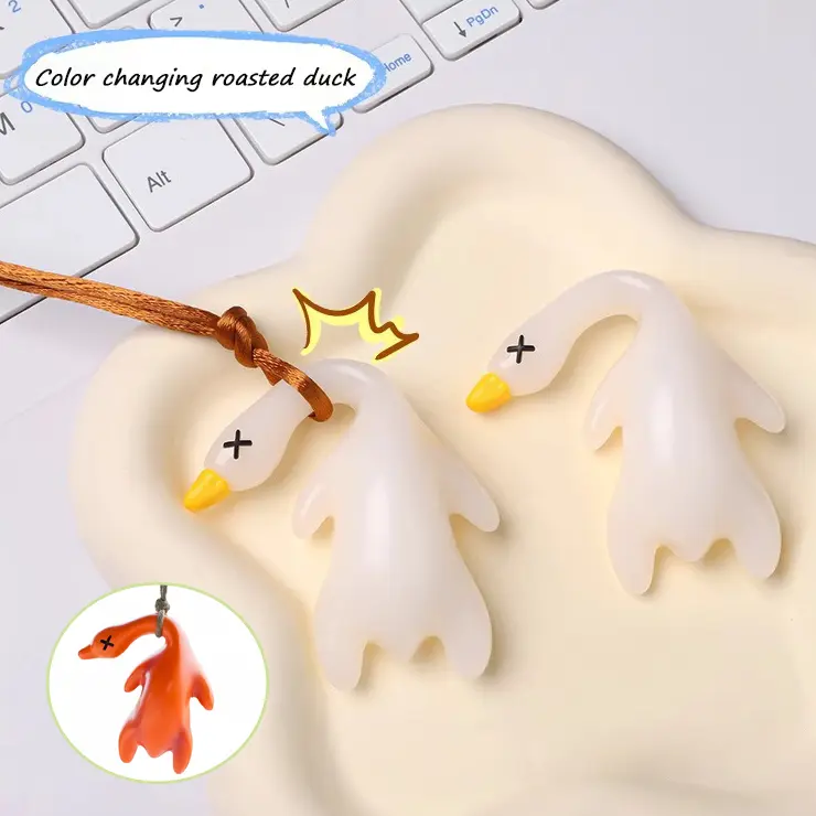 Charm Vịt Nướng, Charm Túi Dễ Thương, Sáng Tạo, Đổi Màu, Quà Tặng