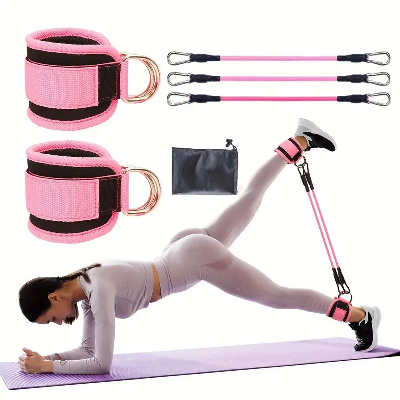 Adjustable Ankle Resistance Band Set, 6 Counts/set Multifunctional Fitness Straps for Leg & Glute Training, Home and Gym Exercise 5
