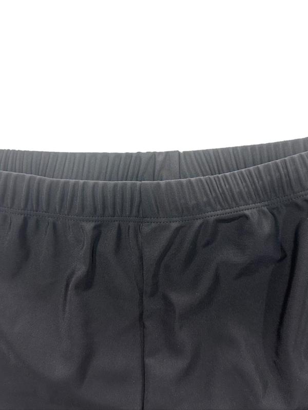 Two-Piece Set Men Swim Trunks, Men's Colorblock Raglan Sleeve Beach Set, Sporty Short Sleeve Tee & Elastic Waist Shorts Set, Quick Drying Swimwear Set, Beach Swimsuit Set for Men 6