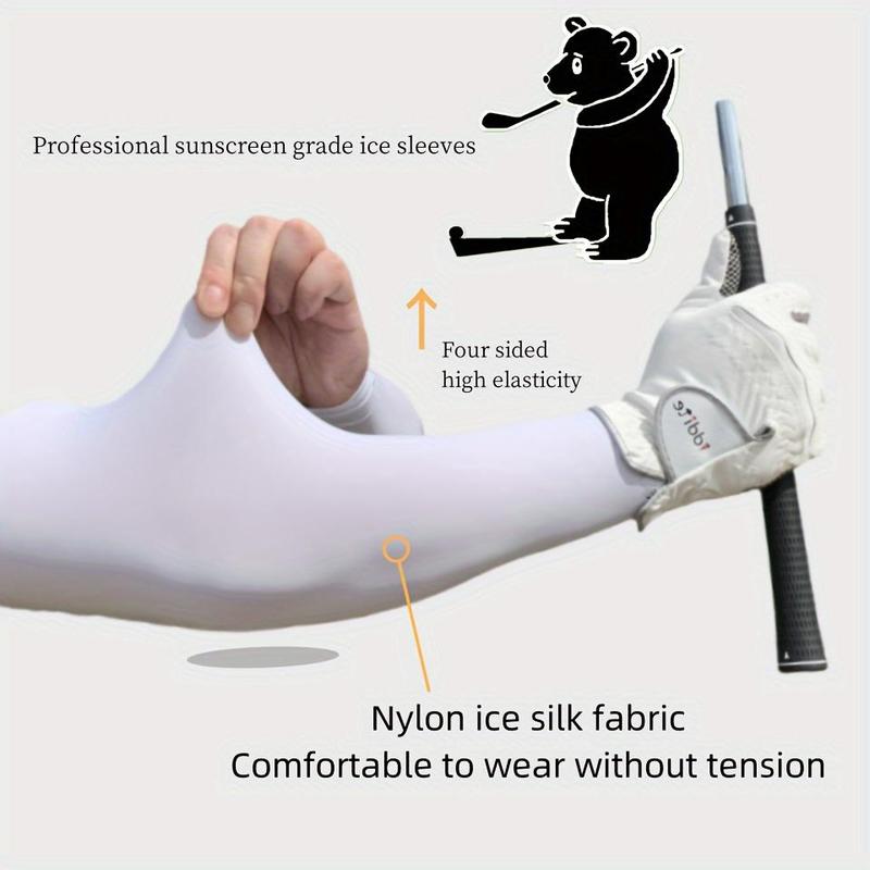 Golf Ice Silk Sleeves, 1 Pair Summer Arm Guard for Men, UV Protection Golf Sleeves, Outdoor Sports Accessories for Golf, Cycling 5