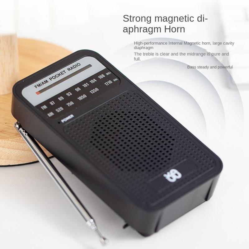 Portable Radio AM FM, Goodes Transistor Radio with Loud Speaker, Headphone Jack, 2AA Battery Operated Radio for Long Range Reception, Pocket Radio for Indoor, Outdoor and Emergency Use Audio Button 3