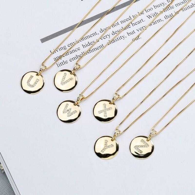 (With Gra Certificate)18K Gold 26 Letter Necklace Fashion Moissanite White Diamond Pendant Fine Jewelry 3