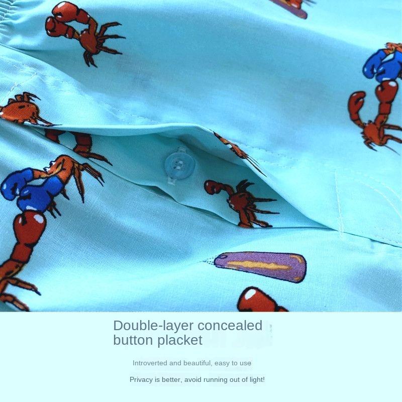 Cotton Cartoon Aro Pants Men's Cotton Loose Large Underwear Twin Smoke Pass Short Sleep Pants Home Shorts One Piece 7