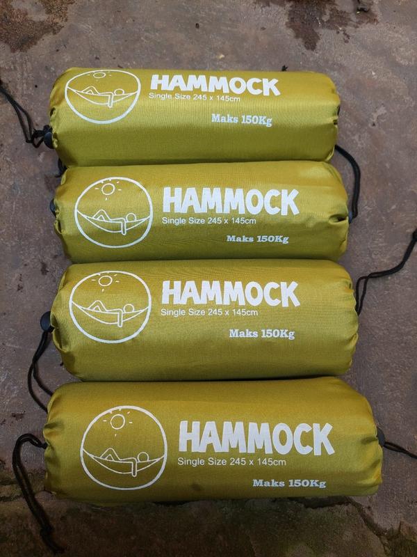 HAMMOCK MATAHARI GOLD OUTDOOR ADVENTURE SIZE 245X145CM +2PCS TALI HAMMOCK Camping Gantung 0