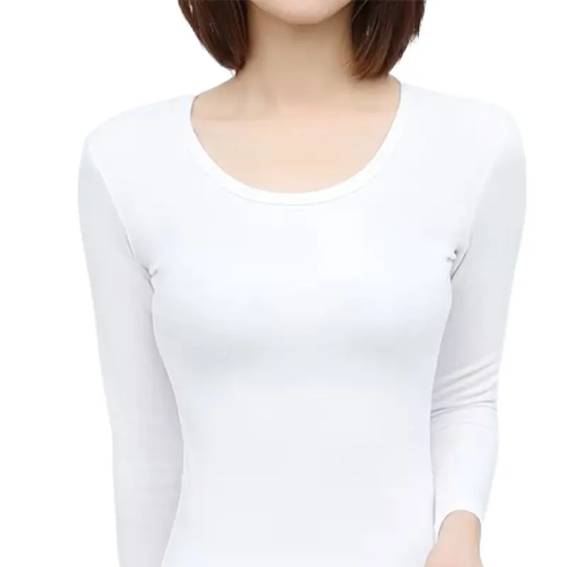 Áo Lớp Nền Dài Tay Ôm Sát, Cổ Tròn, Dành Cho Phụ Nữ, Mặc Cho Mẹ, Mùa Thu Và Mùa Đông, Ngoại Cỡ, Phối Bên Trong, Đồ Lót Giữ Nhiệt, Áo Phông Co Giãn, 2022, 2024 Women Top 4