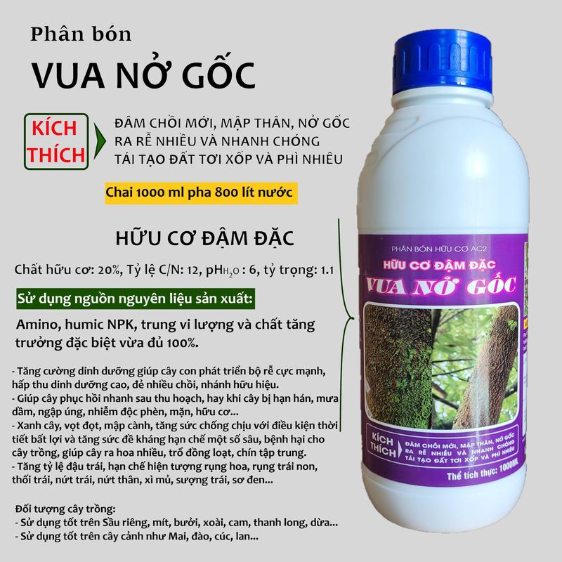  Phân Bón Vua Nở Gốc Chuyên Dùng Nở Gốc Vọt Đọt Cho Cây Trồng  chai 1000ml  
