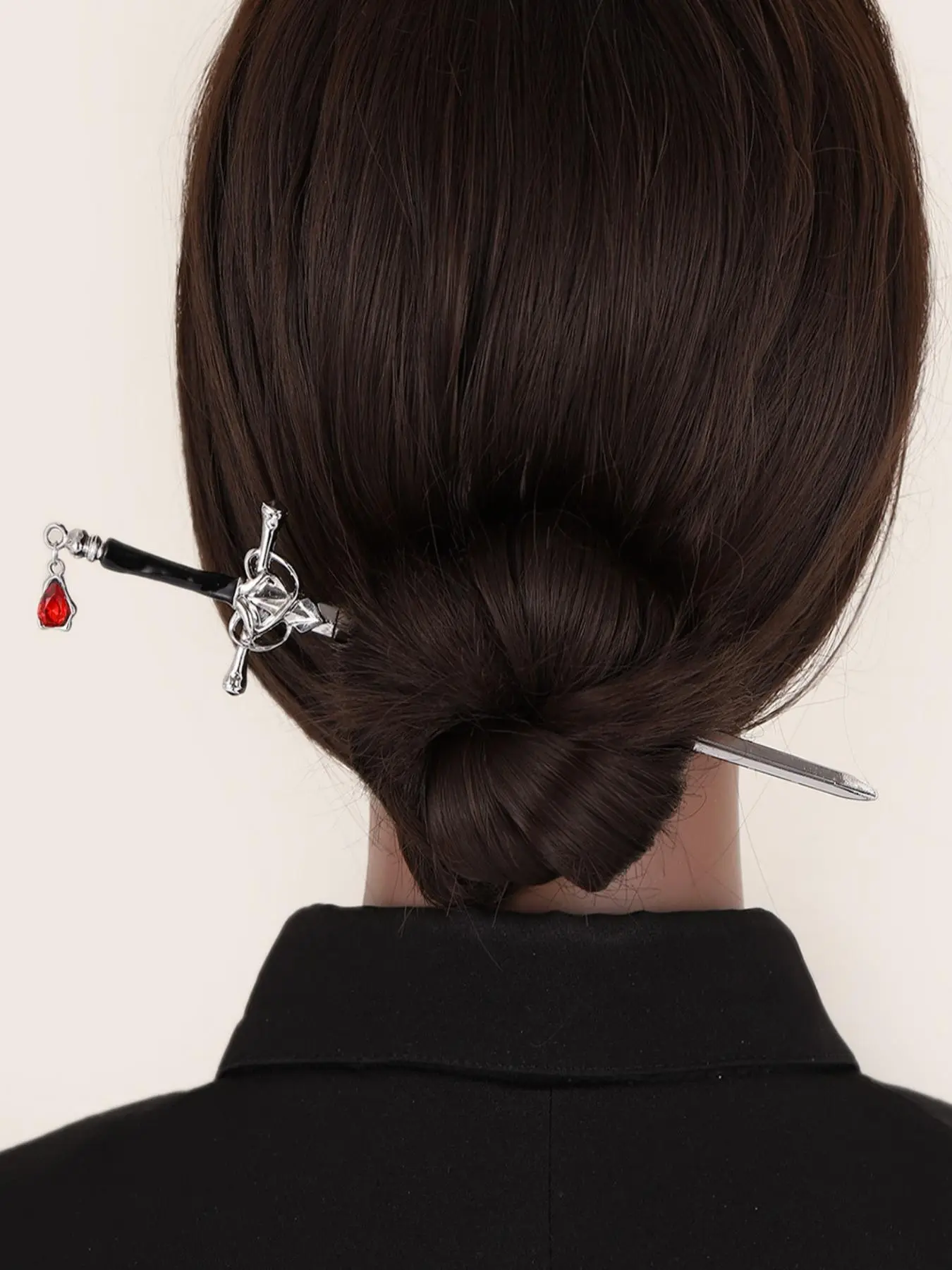 Women's Minimalist Elegant Sword Shaped Design Hair Pin, Fashionable Water Drop Shaped Artificial Gemstone Decor Hair Pin, Fashion All-match Accessories
